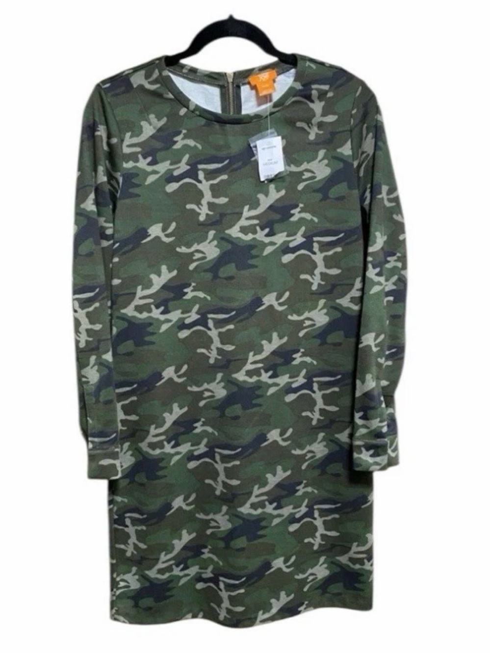 Joe Fresh Camo T-Shirt Dress M NWT‎ Long Sleeve Green Military Utility Casual